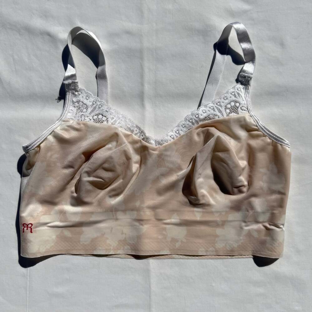 Ruby Ribbon Heritage Lace Demiette Bra 36 1801 Peach Floral